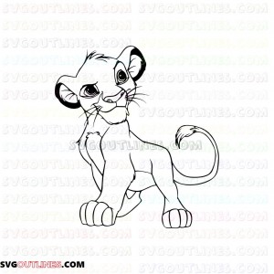 Simba The Lion King 18 outline svg dxf eps pdf png