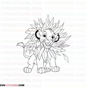 Simba The Lion King 20 outline svg dxf eps pdf png