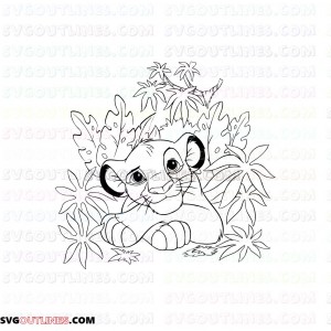 Simba The Lion King 21 outline svg dxf eps pdf png