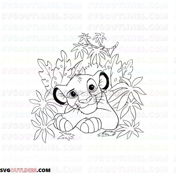 Simba The Lion King 21 outline svg dxf eps pdf png