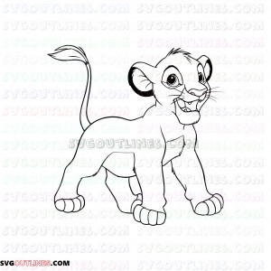 Simba The Lion King 22 outline svg dxf eps pdf png