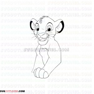 Simba The Lion King 23 outline svg dxf eps pdf png