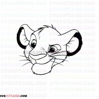 Simba The Lion King 24 outline svg dxf eps pdf png