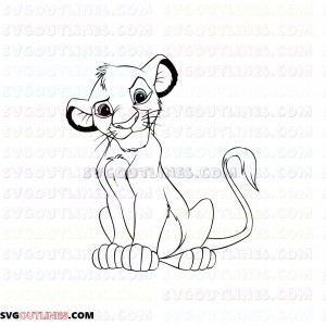 Simba The Lion King 2 outline svg dxf eps pdf png