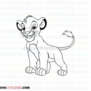 Simba The Lion King 3 outline svg dxf eps pdf png