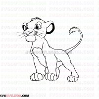 Simba The Lion King 4 outline svg dxf eps pdf png