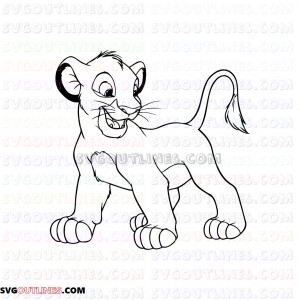 Simba The Lion King 5 outline svg dxf eps pdf png