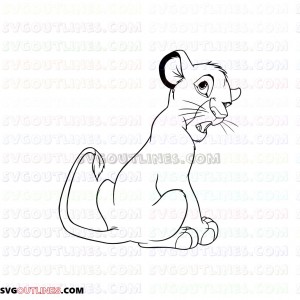 Simba The Lion King 6 outline svg dxf eps pdf png