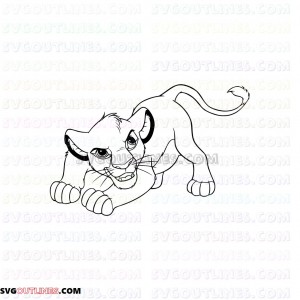 Simba The Lion King 7 outline svg dxf eps pdf png