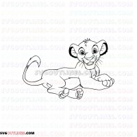 Simba The Lion King 9 outline svg dxf eps pdf png