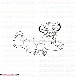 Simba The Lion King 9 outline svg dxf eps pdf png