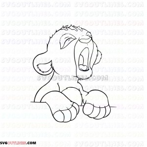 Simba baby The Lion King 2 outline svg dxf eps pdf png
