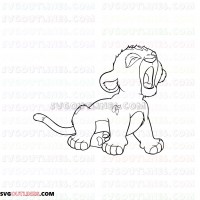 Simba baby The Lion King 3 outline svg dxf eps pdf png