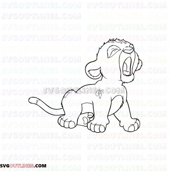 Download Simba Baby The Lion King 3 Outline Svg Dxf Eps Pdf Png