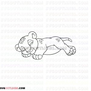 Simba baby The Lion King 4 outline svg dxf eps pdf png