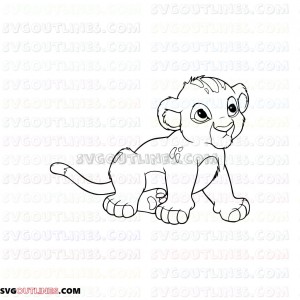 Simba baby The Lion King outline svg dxf eps pdf png