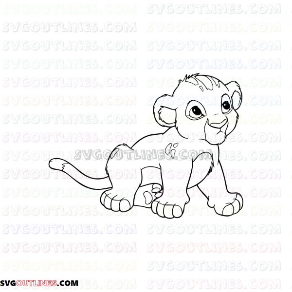 Download Simba Baby The Lion King Outline Svg Dxf Eps Pdf Png