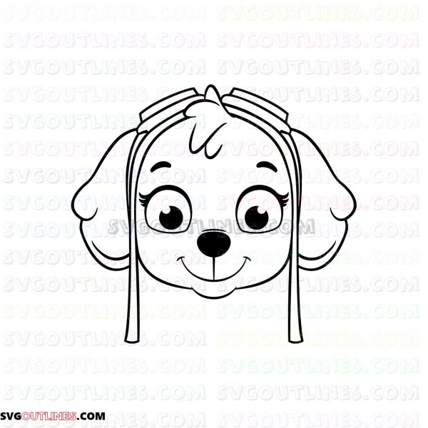 Skye Face Paw Patrol outline svg dxf eps pdf png