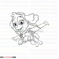Skye Flaying Paw Patrol outline svg dxf eps pdf png