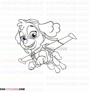 Skye Flaying Paw Patrol outline svg dxf eps pdf png