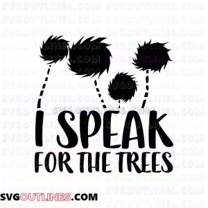 Speak For The Trees 2 Dr Seuss The Cat in the Hat outline svg dxf eps pdf png