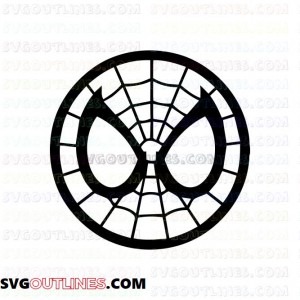Spider Man Face Circle Silhouette outline svg dxf eps pdf png