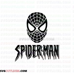 Spider Man Logo and Face Silhouette outline svg dxf eps pdf png