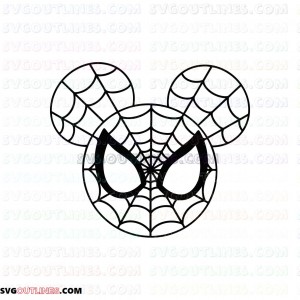 Spider Man Mickey Mouse Circle outline svg dxf eps pdf png