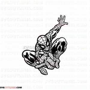 Spider Man Silhouette Shooting outline svg dxf eps pdf png