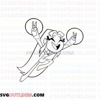 Starfire Flaying Teen Titans Go outline svg dxf eps pdf png