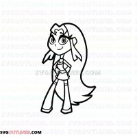 Starfire Teen Titans Go outline svg dxf eps pdf png