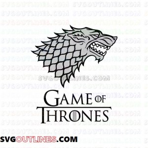Stark Wolves Game of Thrones 3 outline svg dxf eps pdf png
