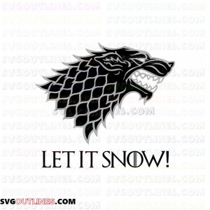 Stark Wolves Game of Thrones Let it snow 2 outline svg dxf eps pdf png