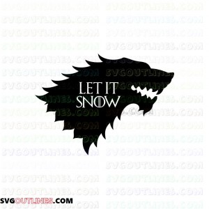 Stark Wolves Game of Thrones Let it snow outline svg dxf eps pdf png