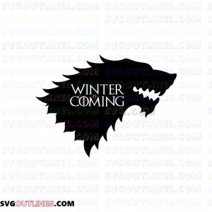 Stark Wolves Game of Thrones winter is coming outline svg dxf eps pdf png