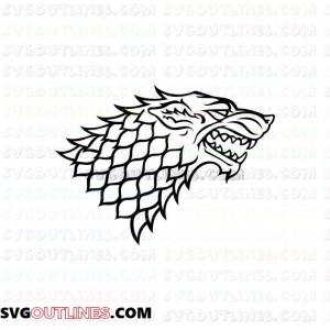 Stark Wolves Game of thrones outline outline svg dxf eps pdf png