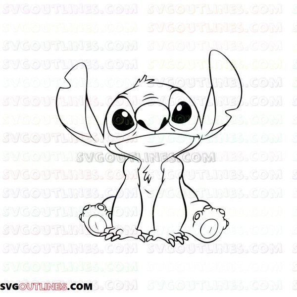 Stitch 3 Lilo and Stitch outline svg dxf eps pdf png
