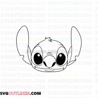 Stitch Face Lilo and Stitch outline svg dxf eps pdf png