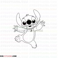 Stitch Lilo and Stitch Very Happy outline svg dxf eps pdf png