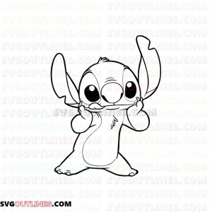 Stitch Lilo and Stitch outline svg dxf eps pdf png