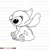 Stitch Looking for one side Lilo and Stitch Left outline svg dxf eps pdf png