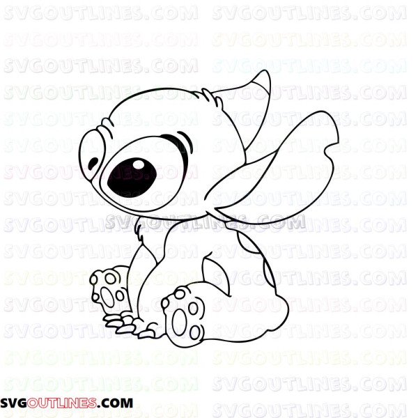 Stitch Looking for one side Lilo and Stitch Left outline svg ...