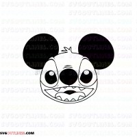 Stitch Mickey Mouse Lilo and Stitch outline svg dxf eps pdf png