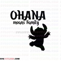 Stitch Ohana Means Lilo and Stitch outline svg dxf eps pdf png