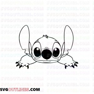 Stitch Peeking Lilo and Stitch outline svg dxf eps pdf png