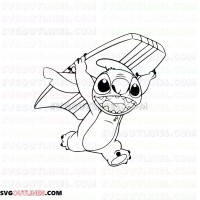 Stitch Surfboard Lilo and Stitch outline svg dxf eps pdf png