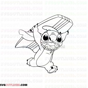 Stitch Surfboard Lilo and Stitch outline svg dxf eps pdf png