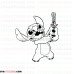 Stitch guitar singer Lilo and Stitch Left outline svg dxf eps pdf png
