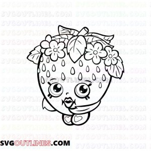 Strawberry Kiss Shopkins outline svg dxf eps pdf png