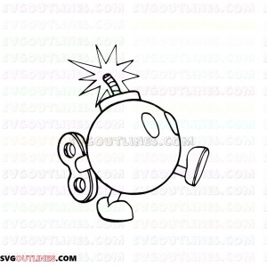 Super Mario Bomb Walking outline svg dxf eps pdf png